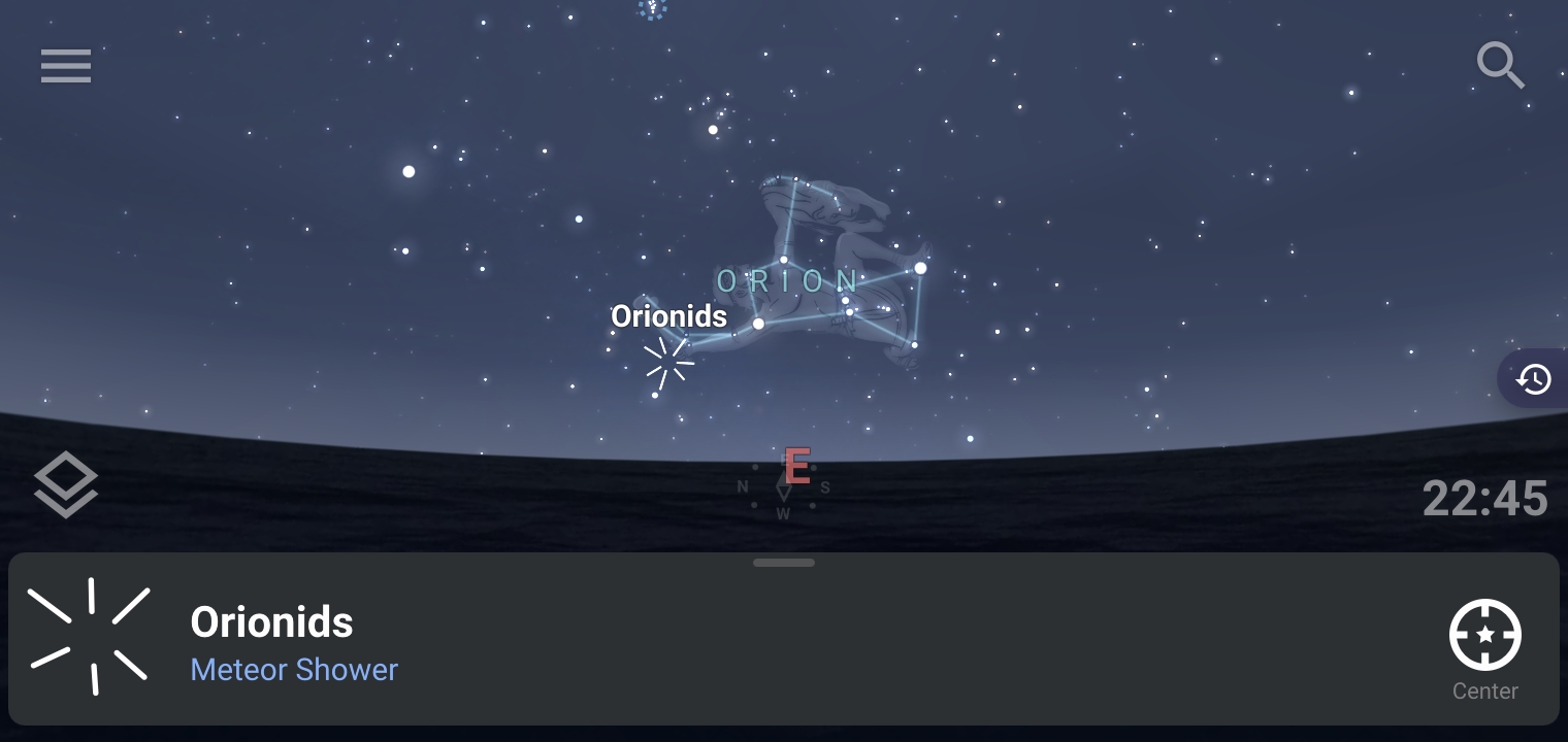 Orionid Meteor Shower Stellarium Labs