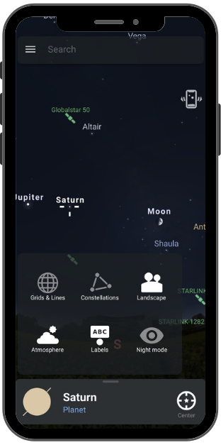 Screenshot stellarium mobile app reduced
